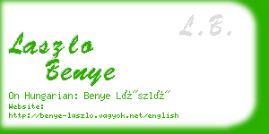 laszlo benye business card